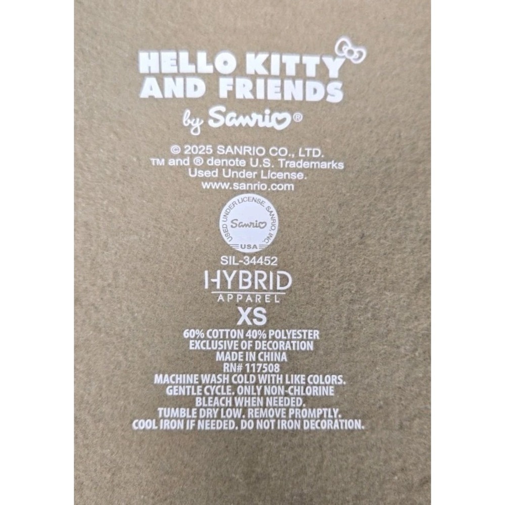Hello Kitty & Friends Sweatshirt XS Olive Green Zip Up Graphic Fleece Lined NEW - Picture 12 of 12